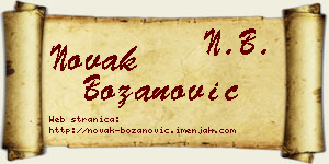 Novak Božanović vizit kartica
